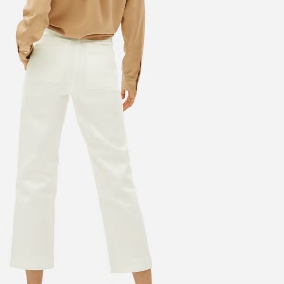 EVERLANE The Straight-Leg Crop Sz 12 Regular in Bone Cream Stretch cropped. - Picture 2 of 15